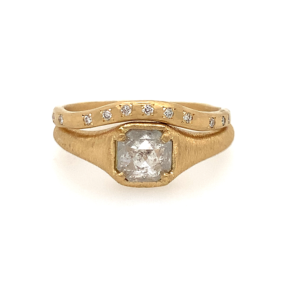 18K Diamond Contour Band