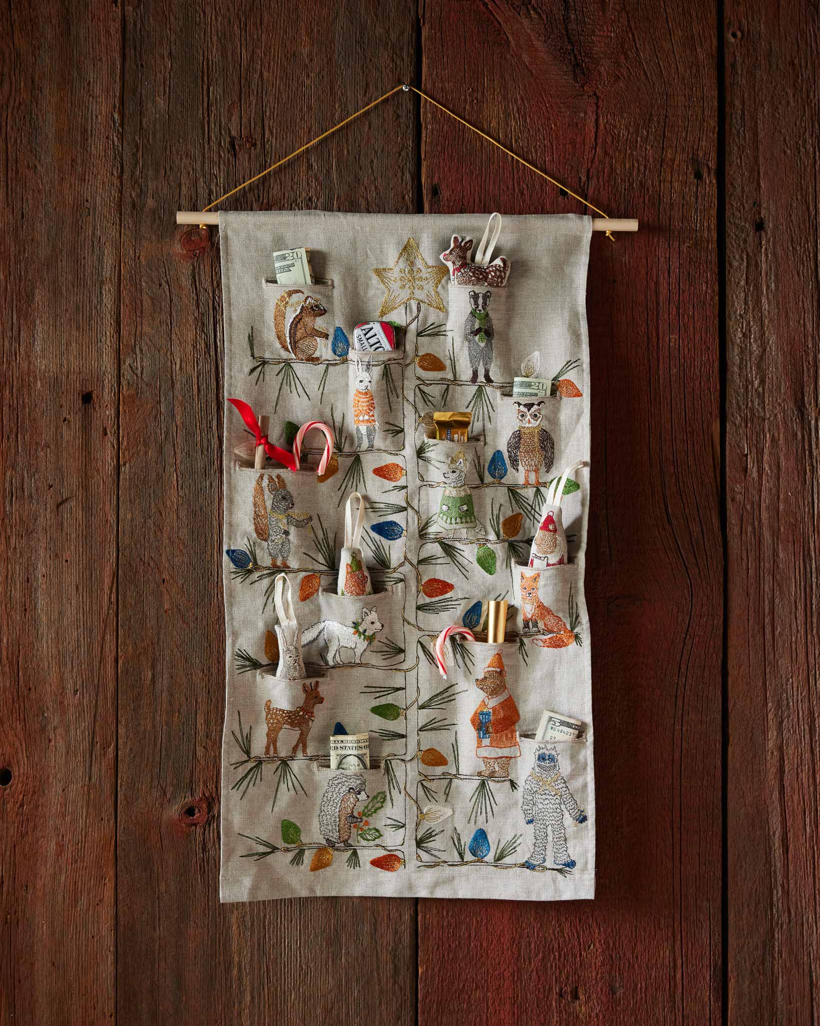 Tree Trimmers Embroidered Advent Calendar