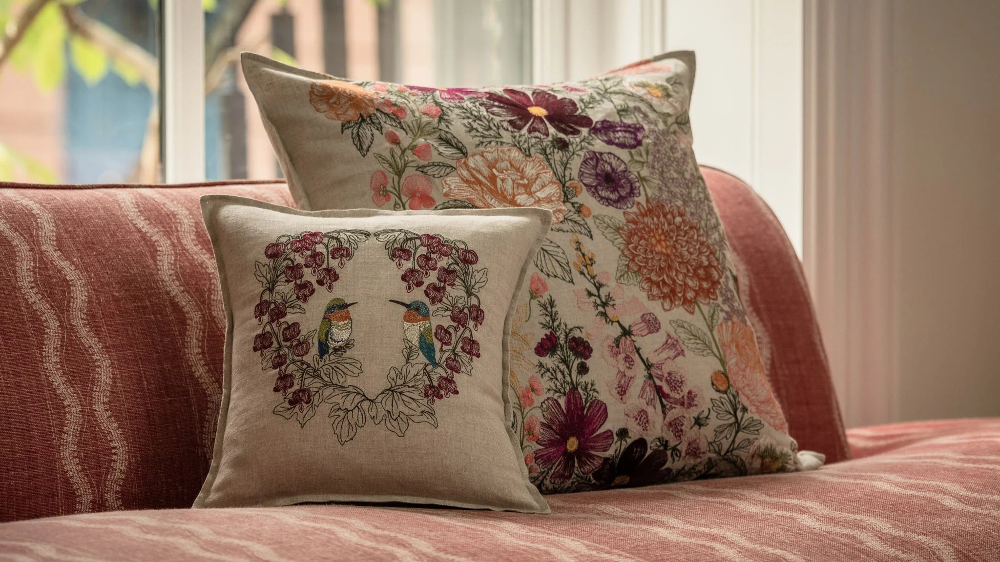 Hummingbird Hearts Pillow