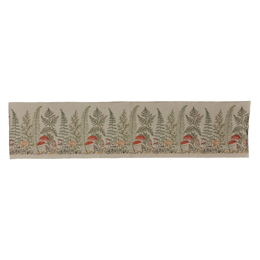 Mushrooms and Ferns Table Runner