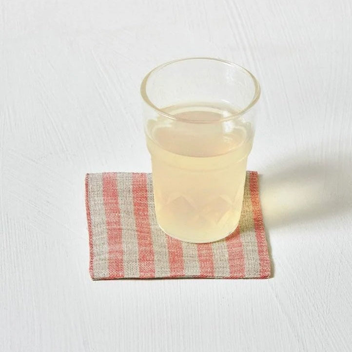 Fog Linen Coasters (Red/Natural)