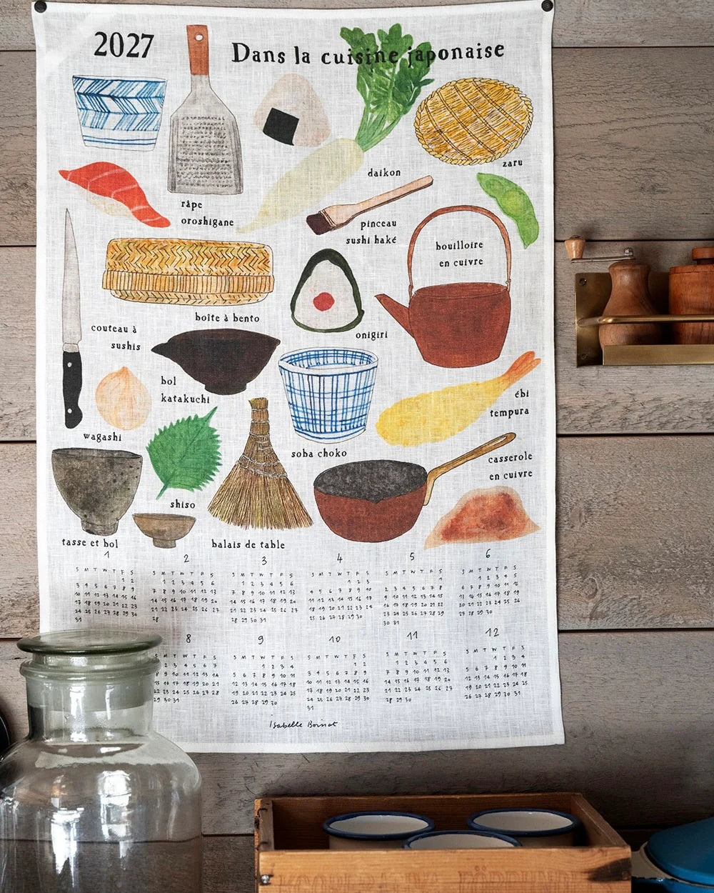 2027 Fabric Calendar - Dans La Cuisine Japonaise