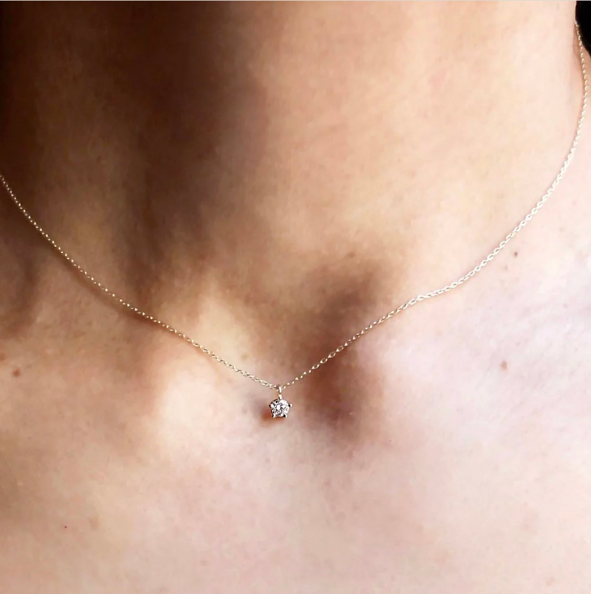 14k Diamond Drop Necklace