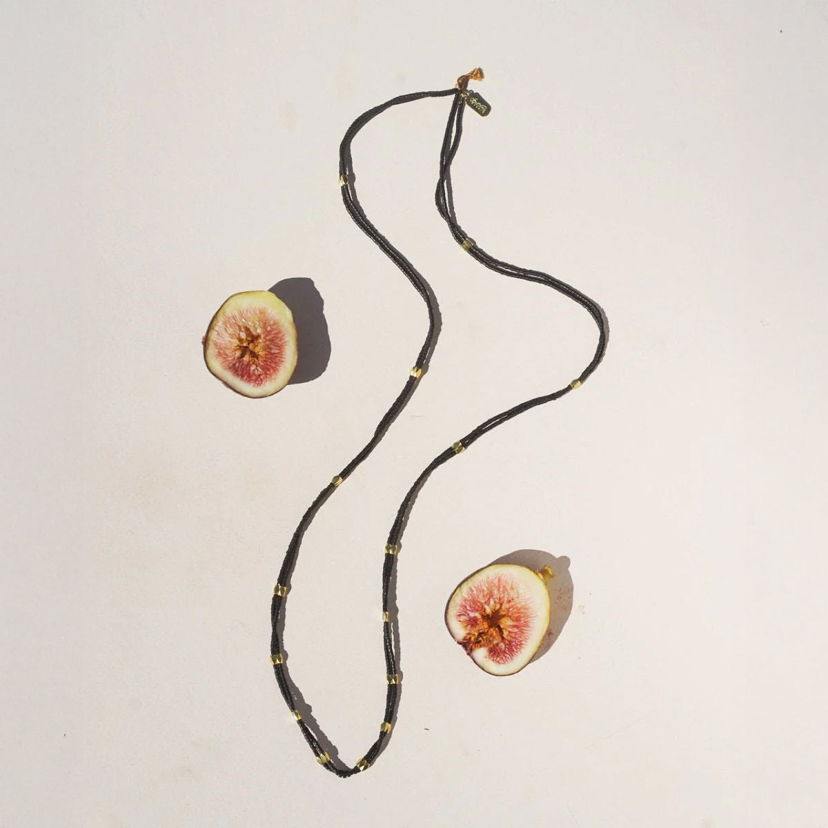 Double Strand Beaded Necklace - Black