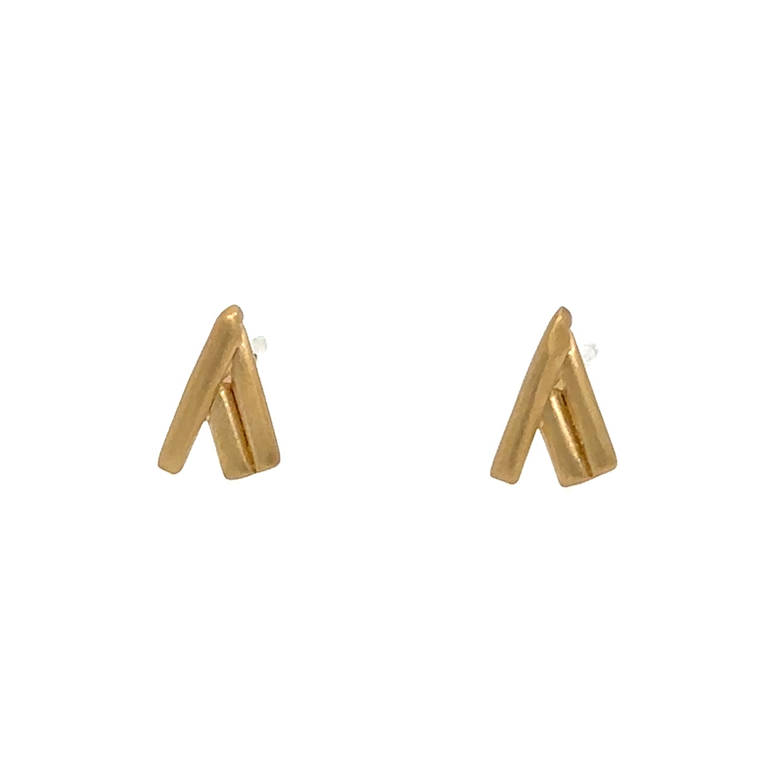 Brass Chevron Studs - Medium