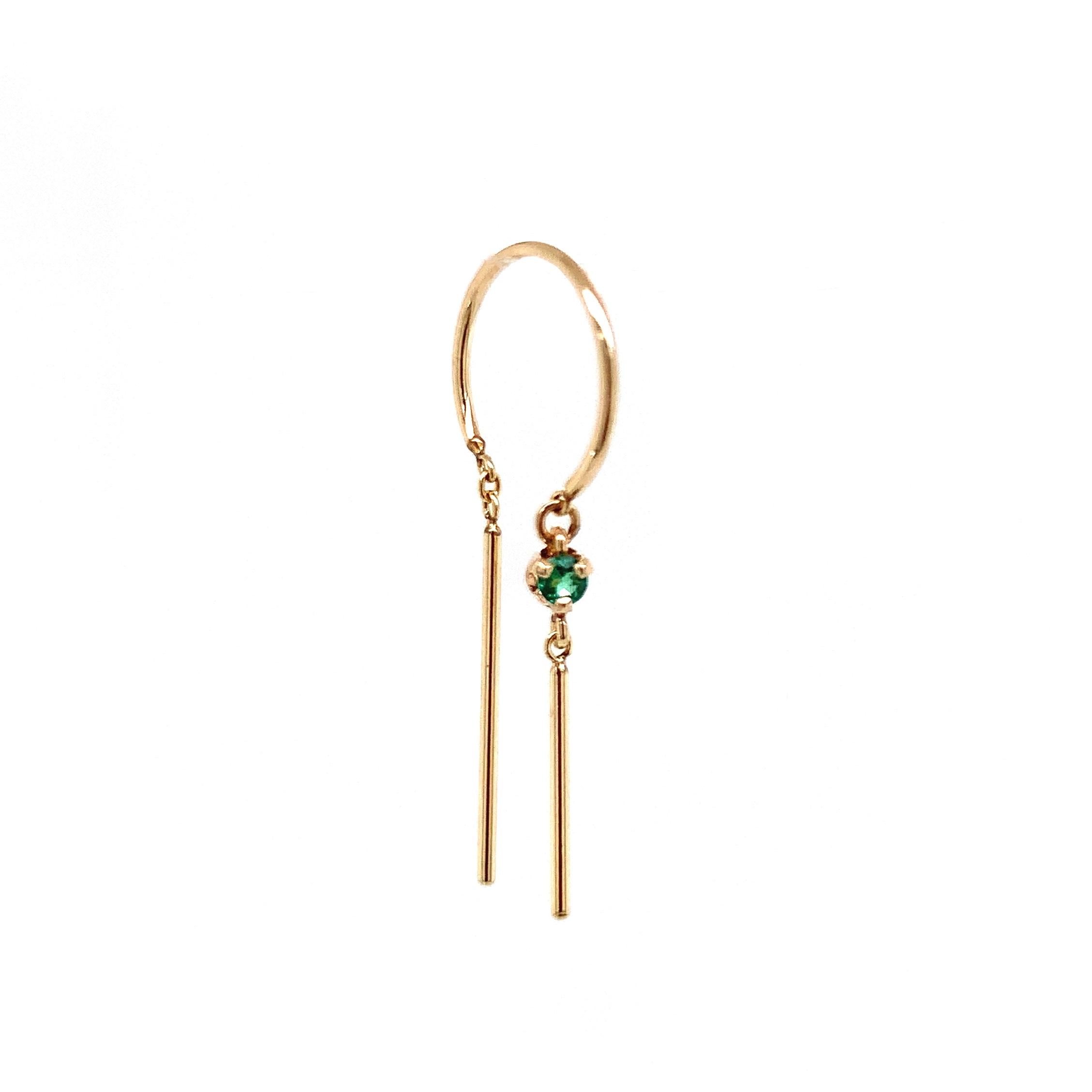 Gold + Emerald Chime Earring - SINGLE