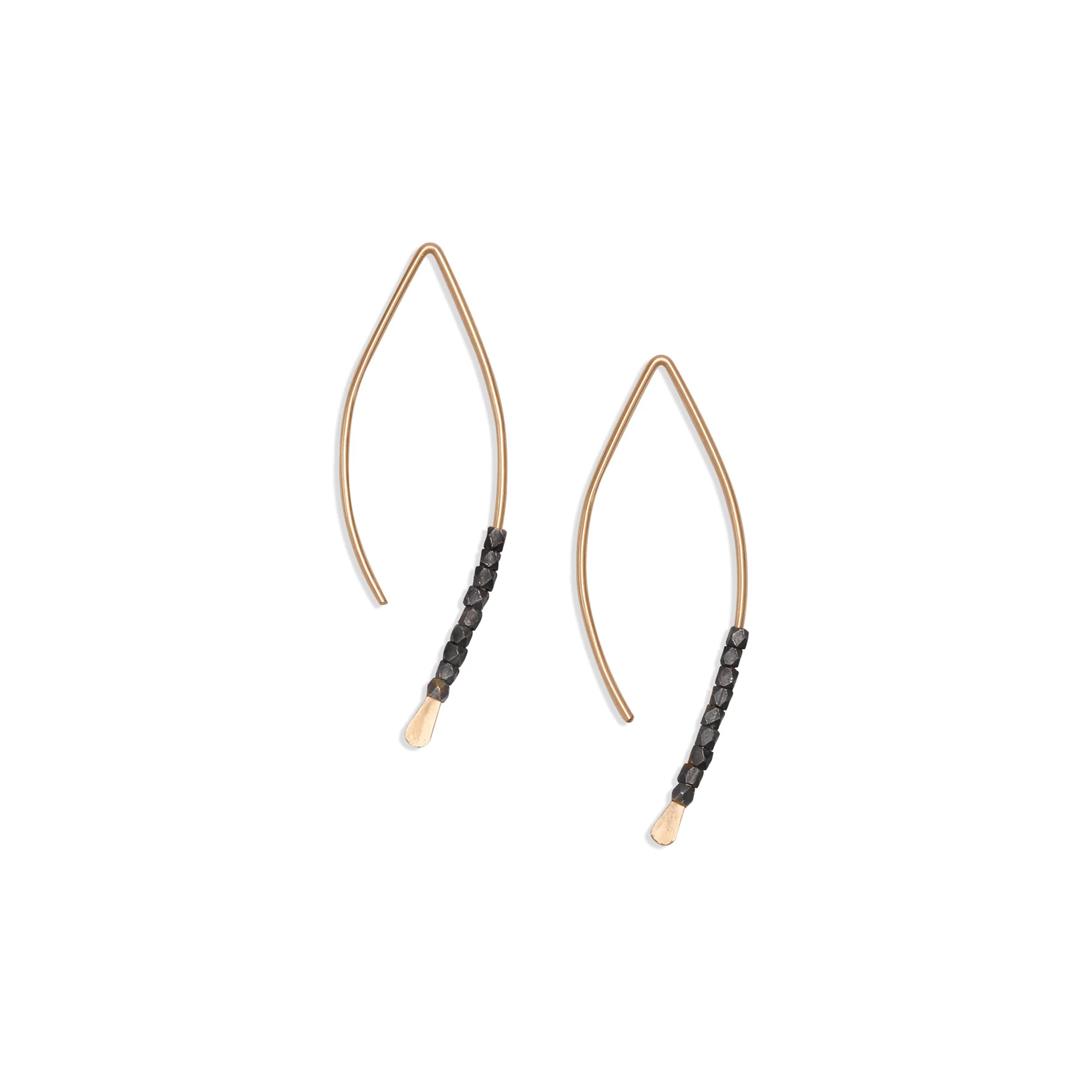 Fail OXIDIZED Beaded Crescent Earrings