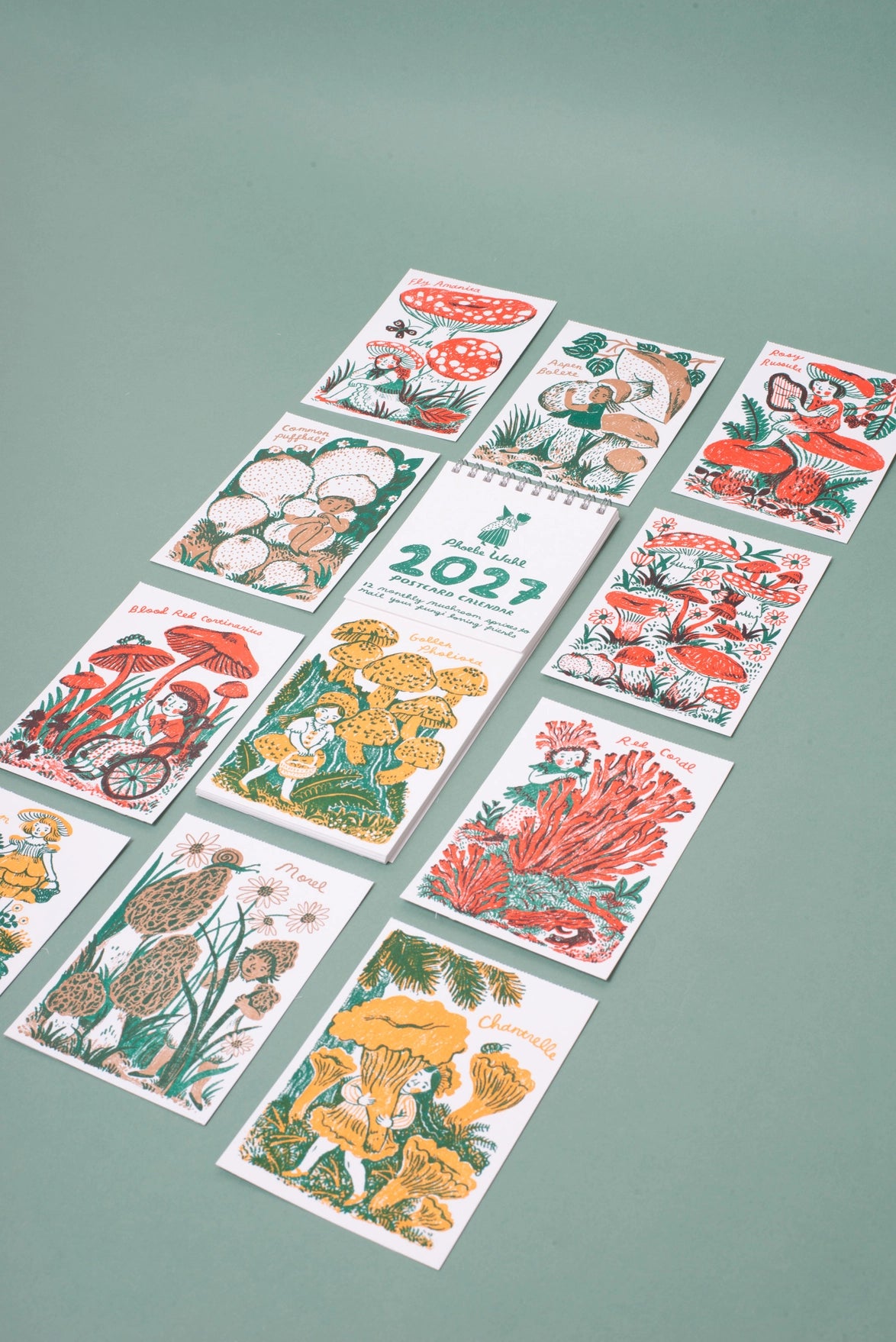 2027 Phoebe Wahl Gnomes & Mushrooms Postcard Calendar