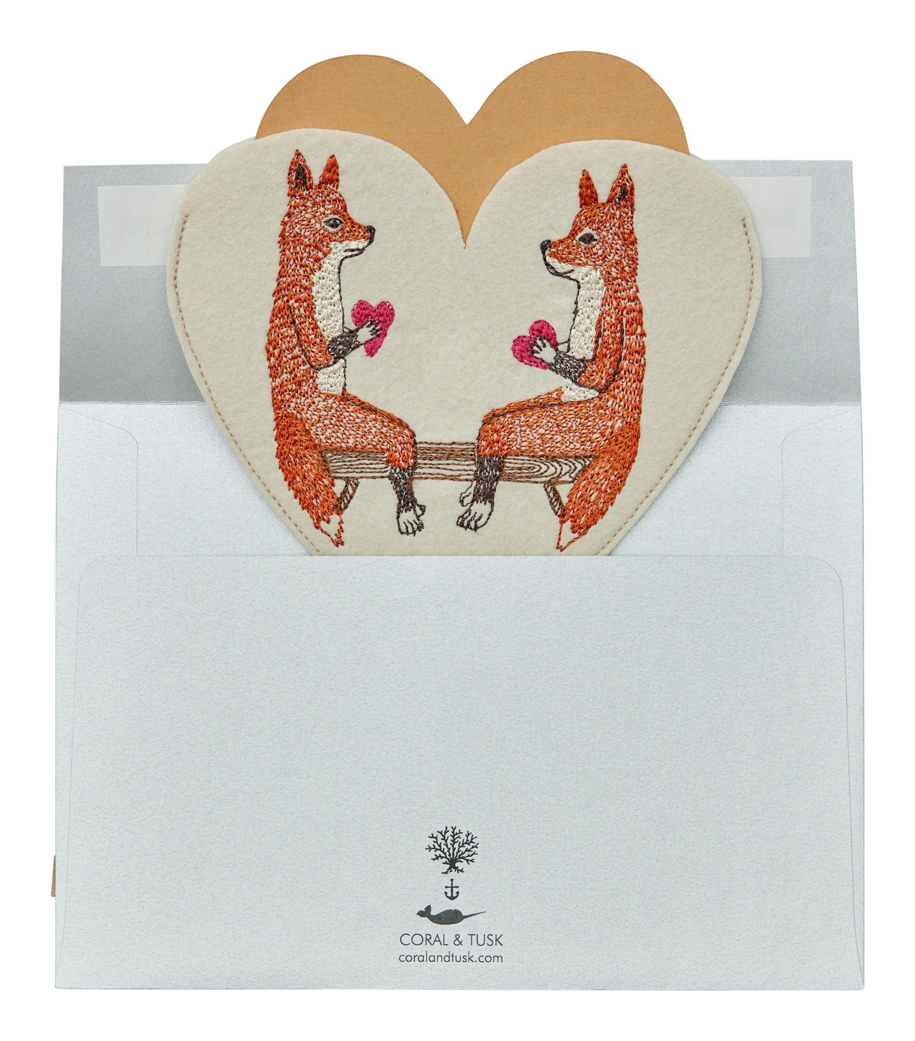 Smitten Foxes Felt Envelope