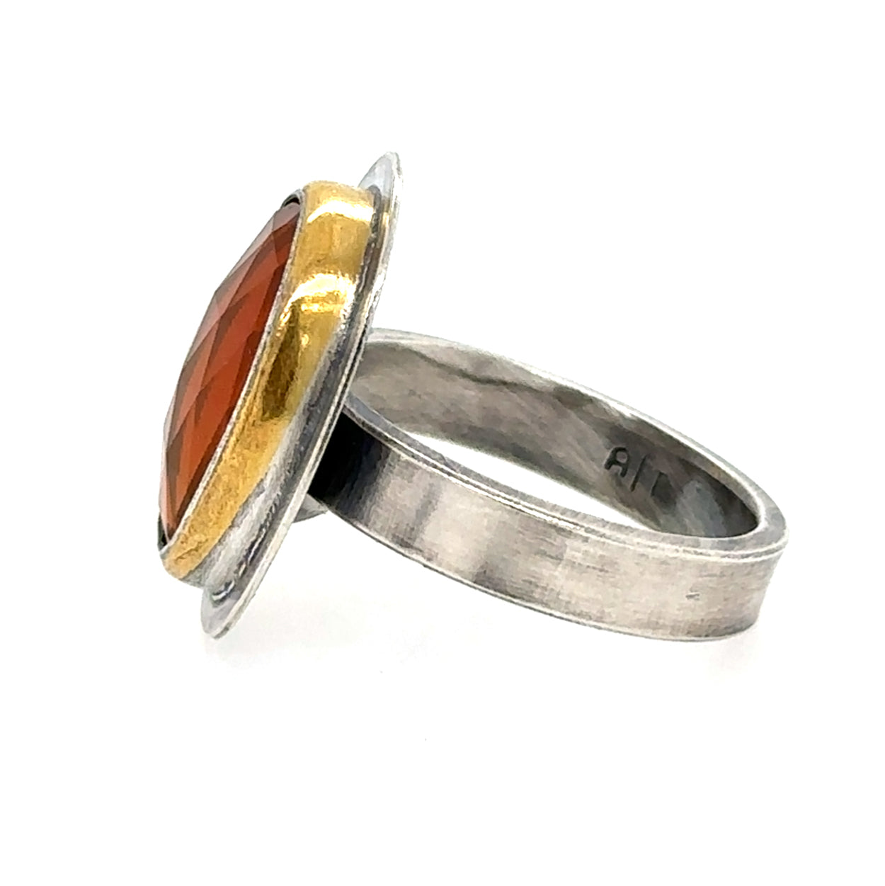 Golden Fire Opal Keum-Boo Ring