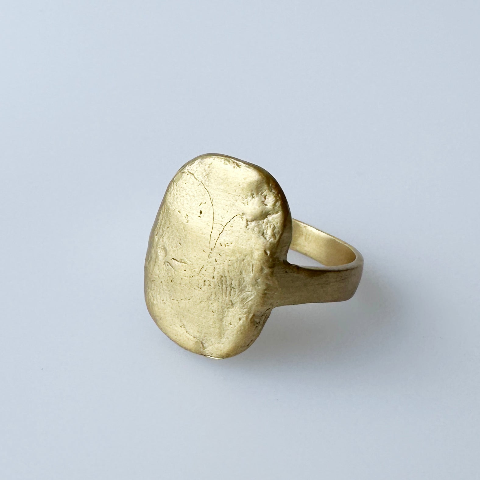 Flat Brass Signet Ring