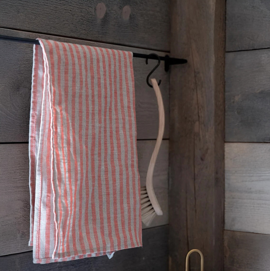 Linen Kitchen Towel (Red Stripe)
