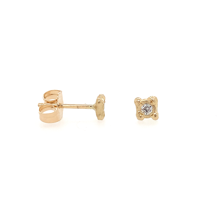 14k Framed Tiny Diamond Stud