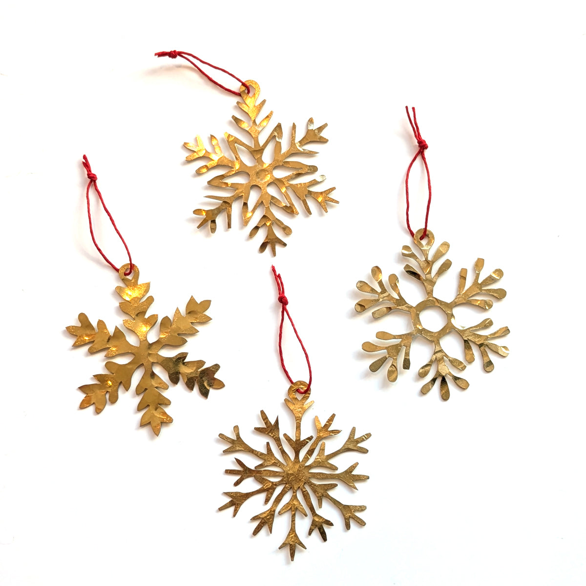 Hammered Snowflake Ornament - Gold