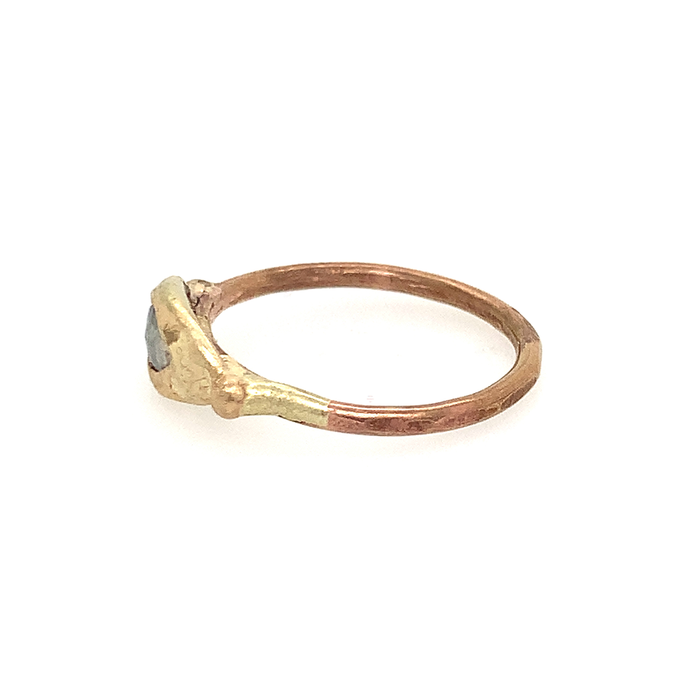 Mini Rose Cut Diamond Pod Ring - Gold