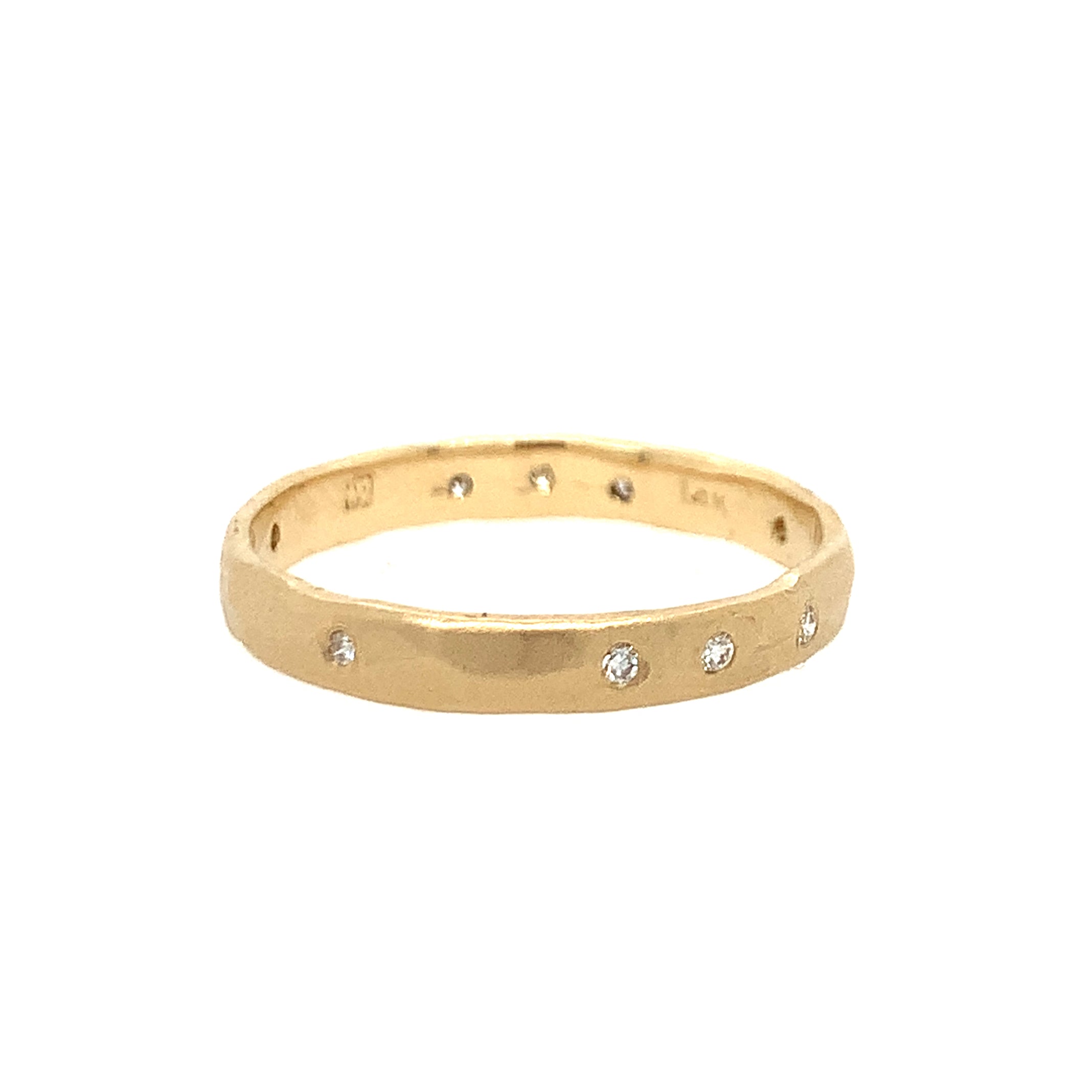 3mm Hammered Splash Band with Diamonds