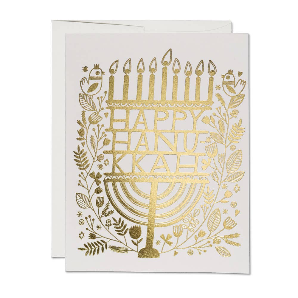Hannukah Foil Menorah Card
