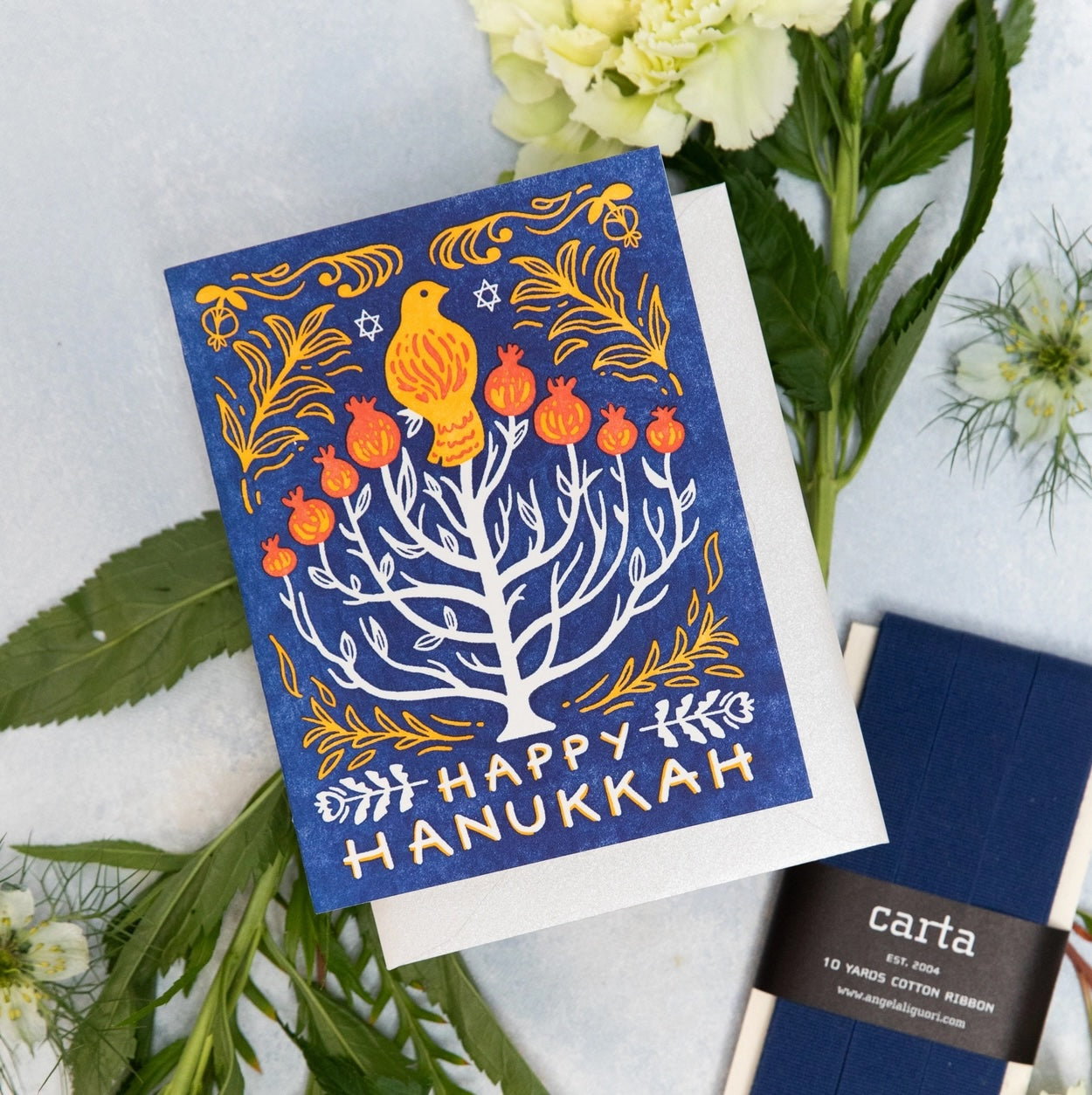 Happy Hanukkah Dove Card