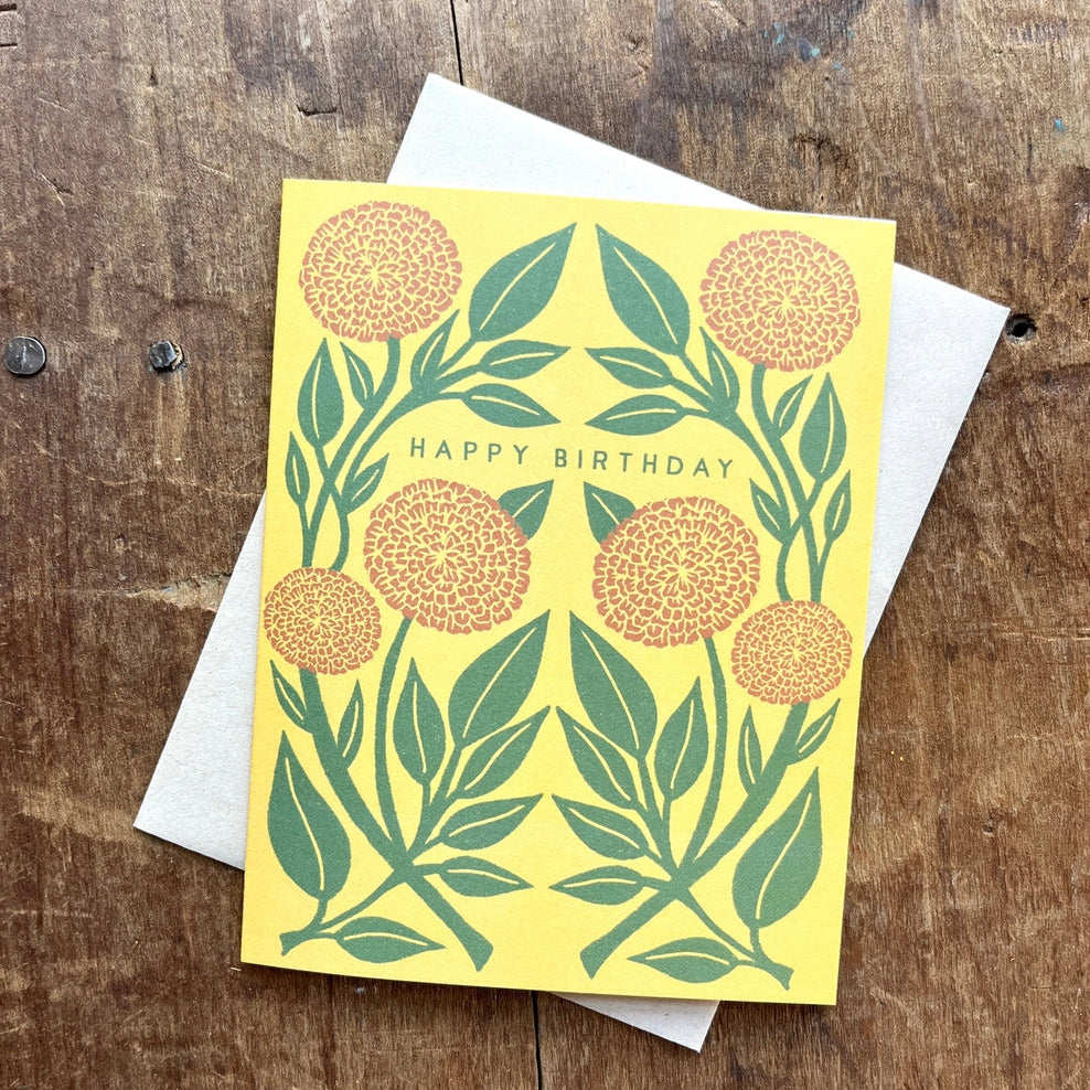 Happy Birthday Marigolds Card