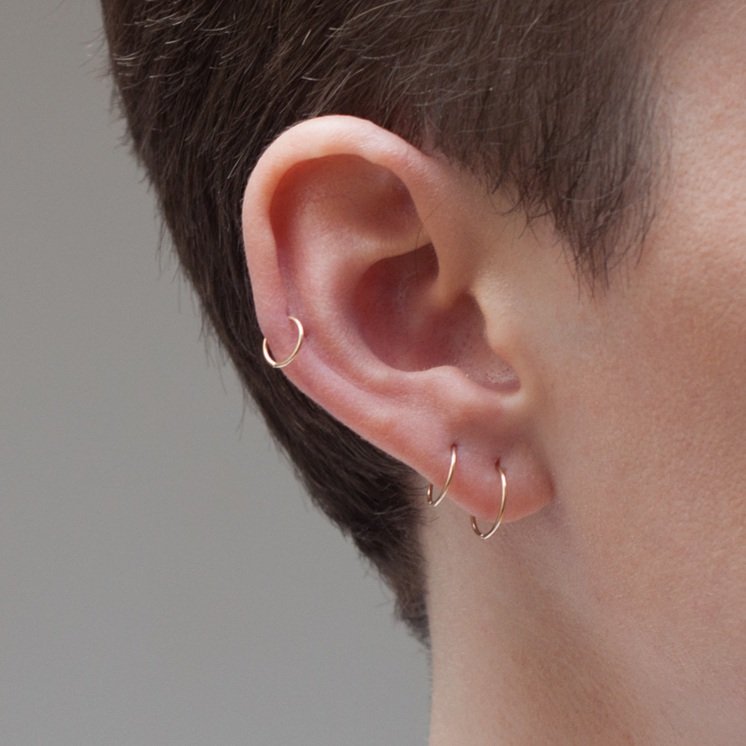 Tiny Gold Infinity Hoop - SINGLE