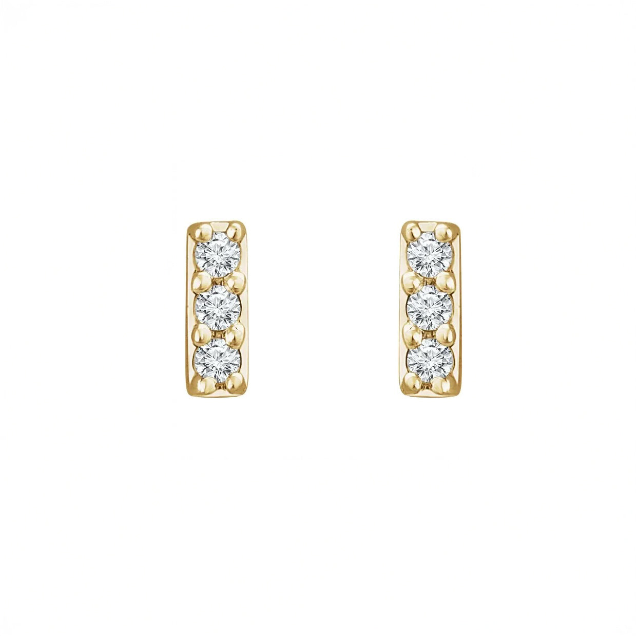 14k Mini Diamond Bar Studs