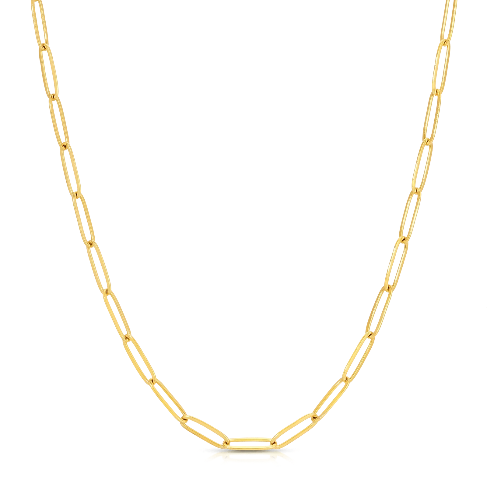 Large Flat Link Necklace - Gold PVD