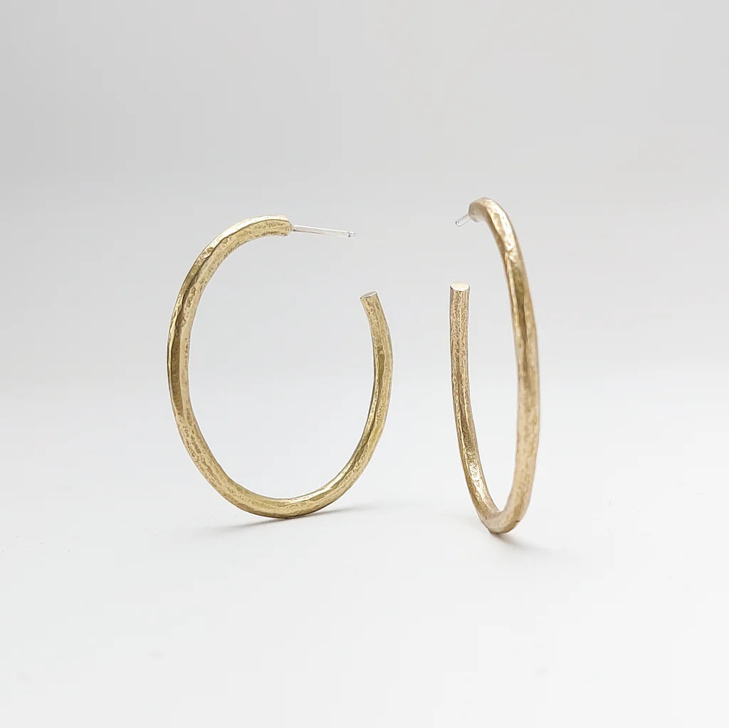 Weathered Brass Oval Hoops