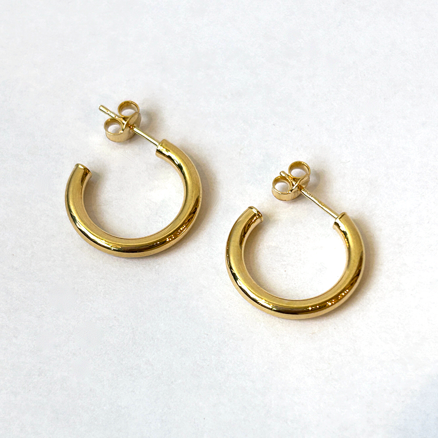 14k Tube Hoop with Post