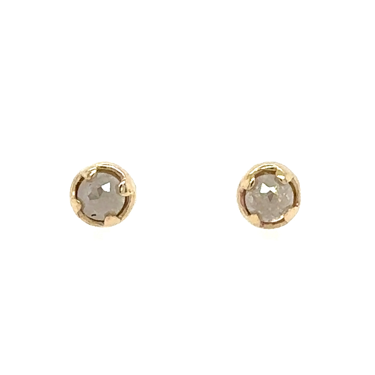 10K Light Grey Diamond Studs