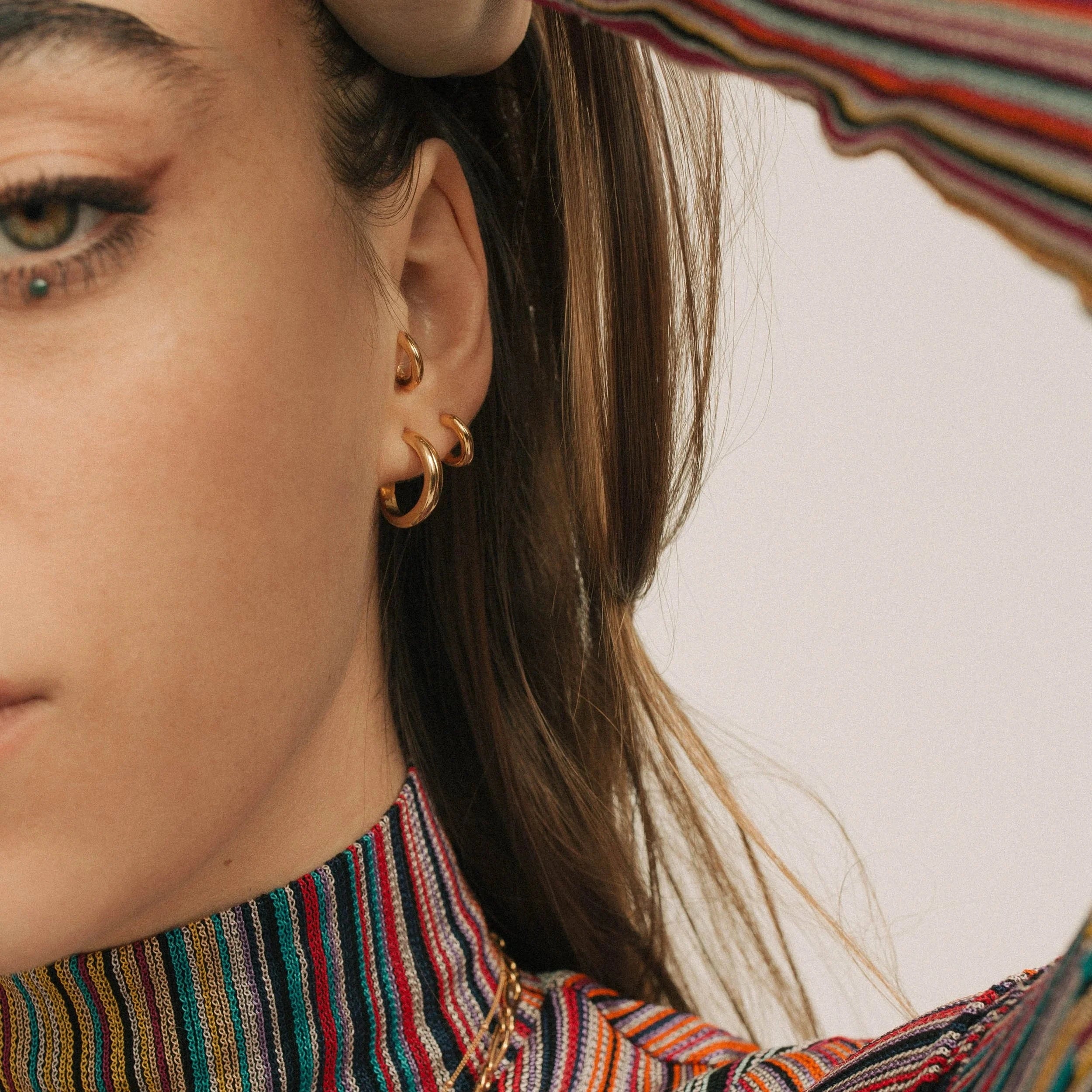 Lil Jane Rounded Hoops - Gold