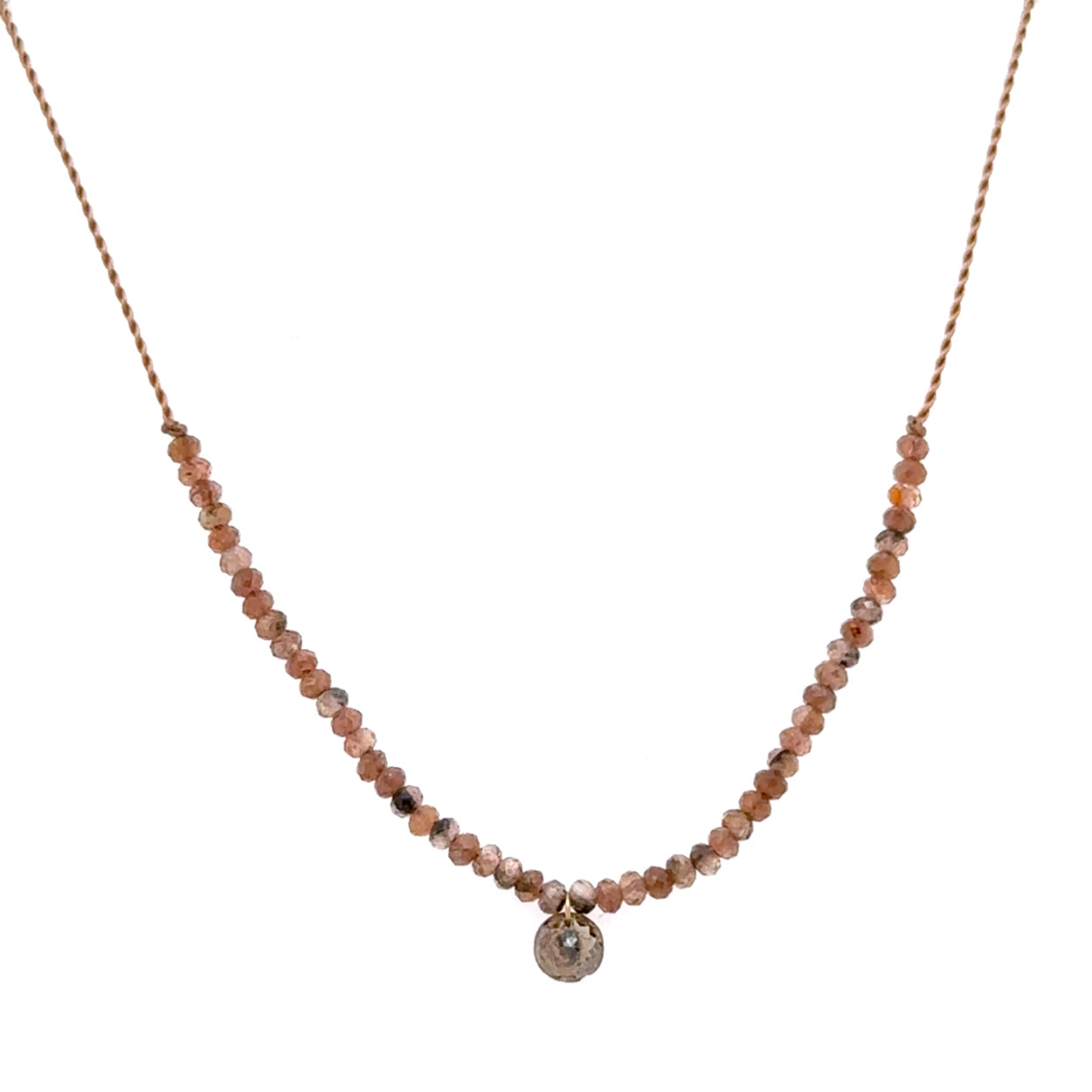 Andalusite Magpie Necklace with Diamond Pendant