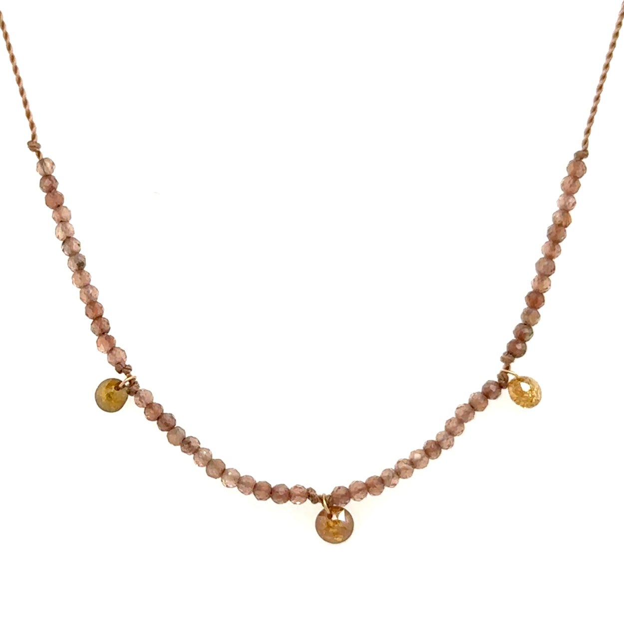 Andalucite Magpie Necklace with Diamond Trio