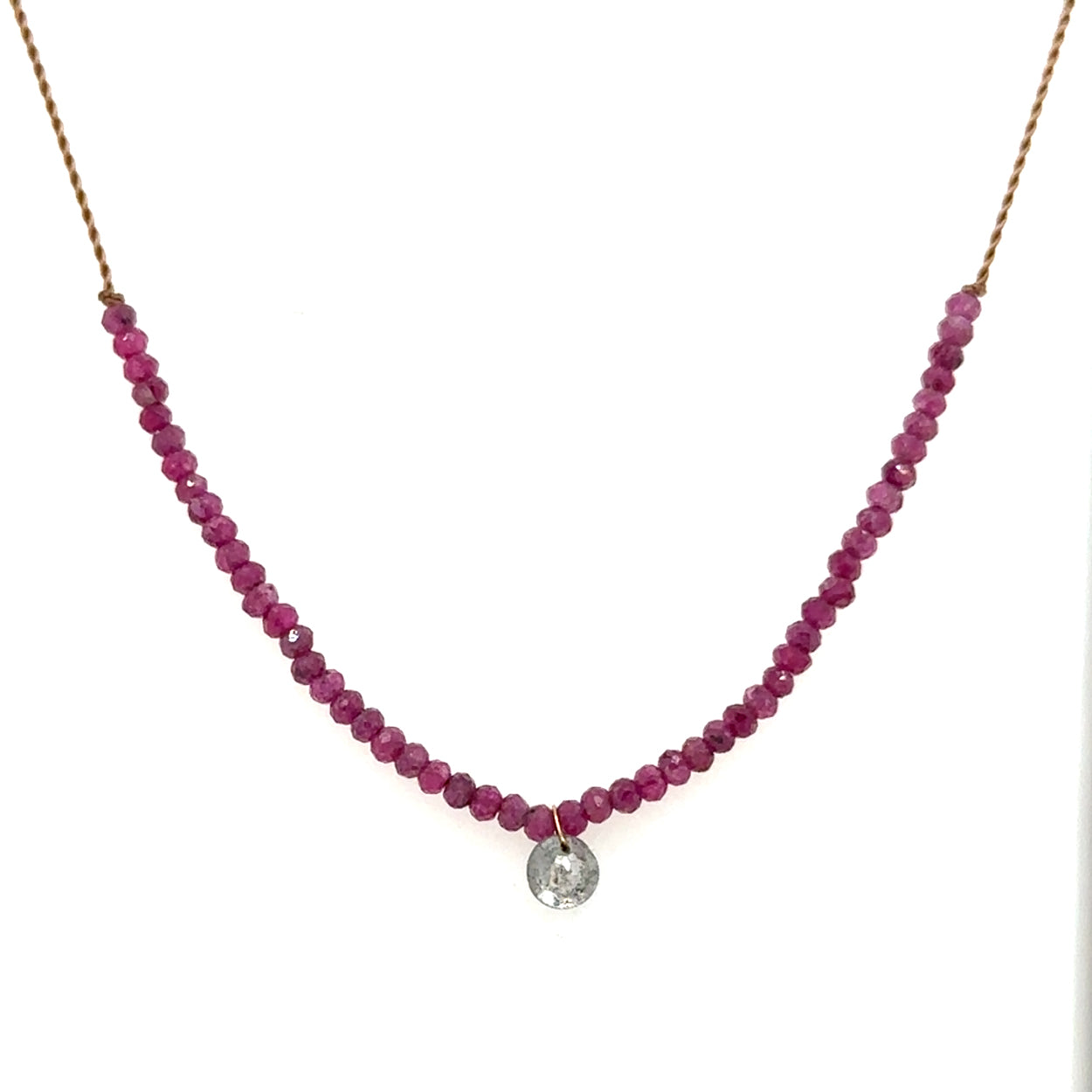 Ruby Magpie Necklace with Diamond Pendant