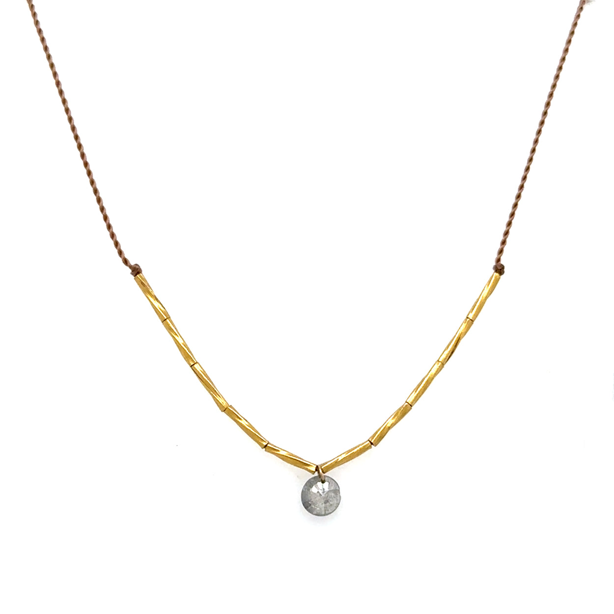 23k Twist Magpie Necklace with Diamond Pendant