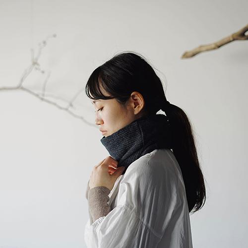 Merino Wool Snood Scarf (Charcoal)