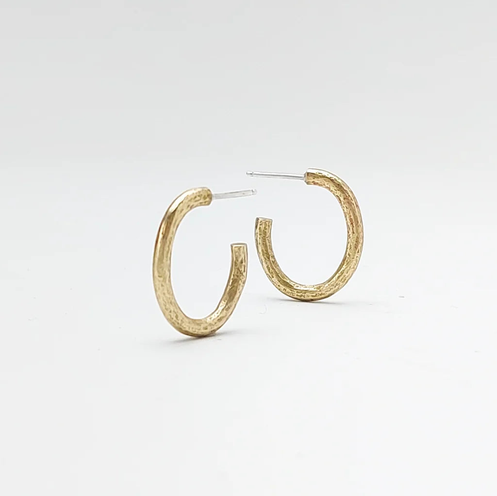 Weathered Brass Oval Hoops