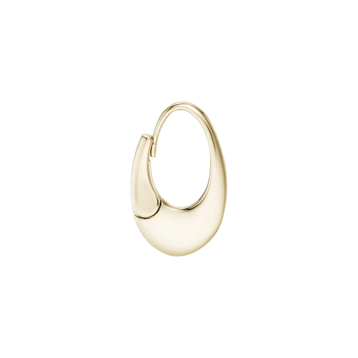 9k Pressed Oval Hoops - PAIR