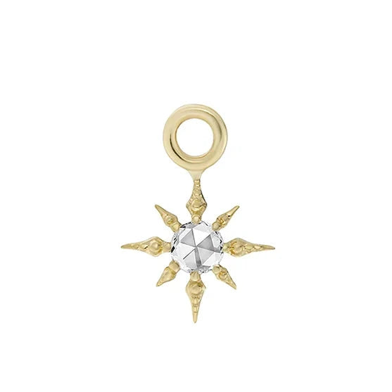 Mini Star with Rose Cut Diamond Earring Plaque - SINGLE
