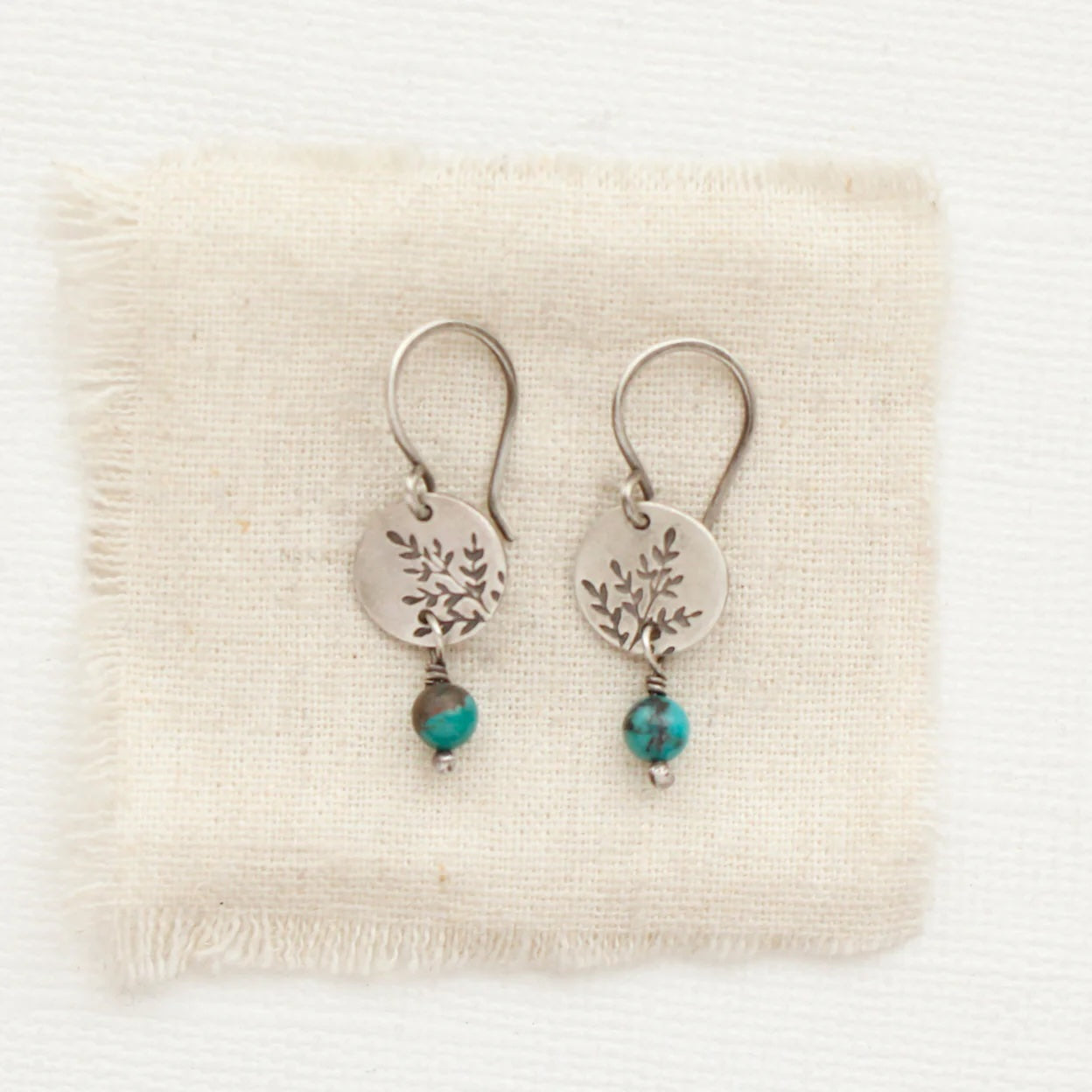 Mini Sprout Earrings with Turquoise
