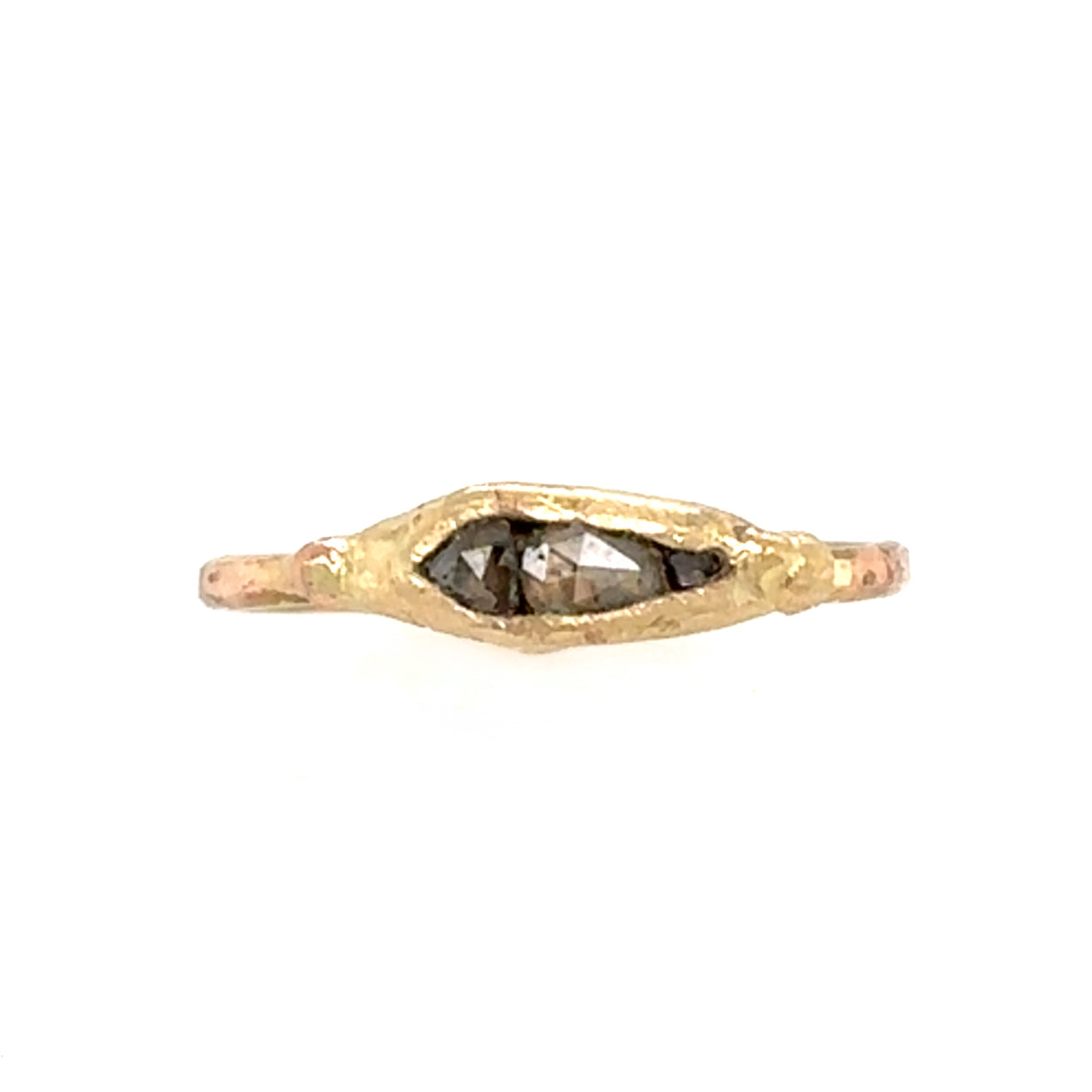 Mini Rose Cut Diamond Pod Ring - Gold