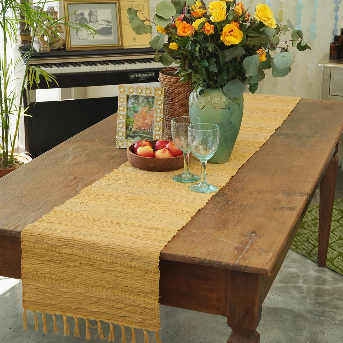 Vetiver Table Runner - Turmeric Yellow