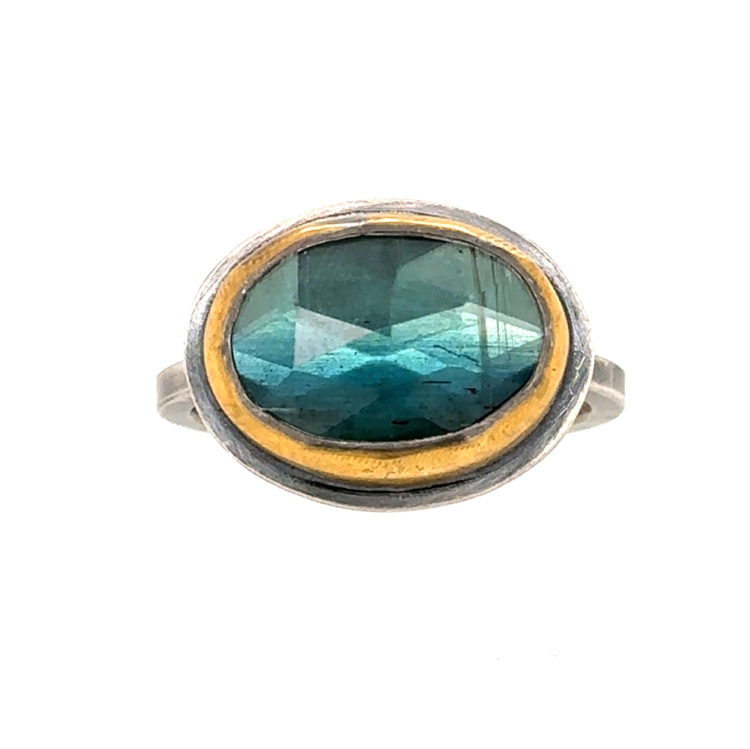 Ombré Blue Kyanite Keum-Boo Ring