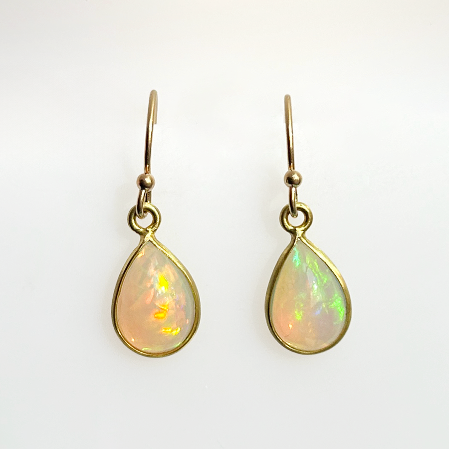 Opal Cabochon Bezel Earrings