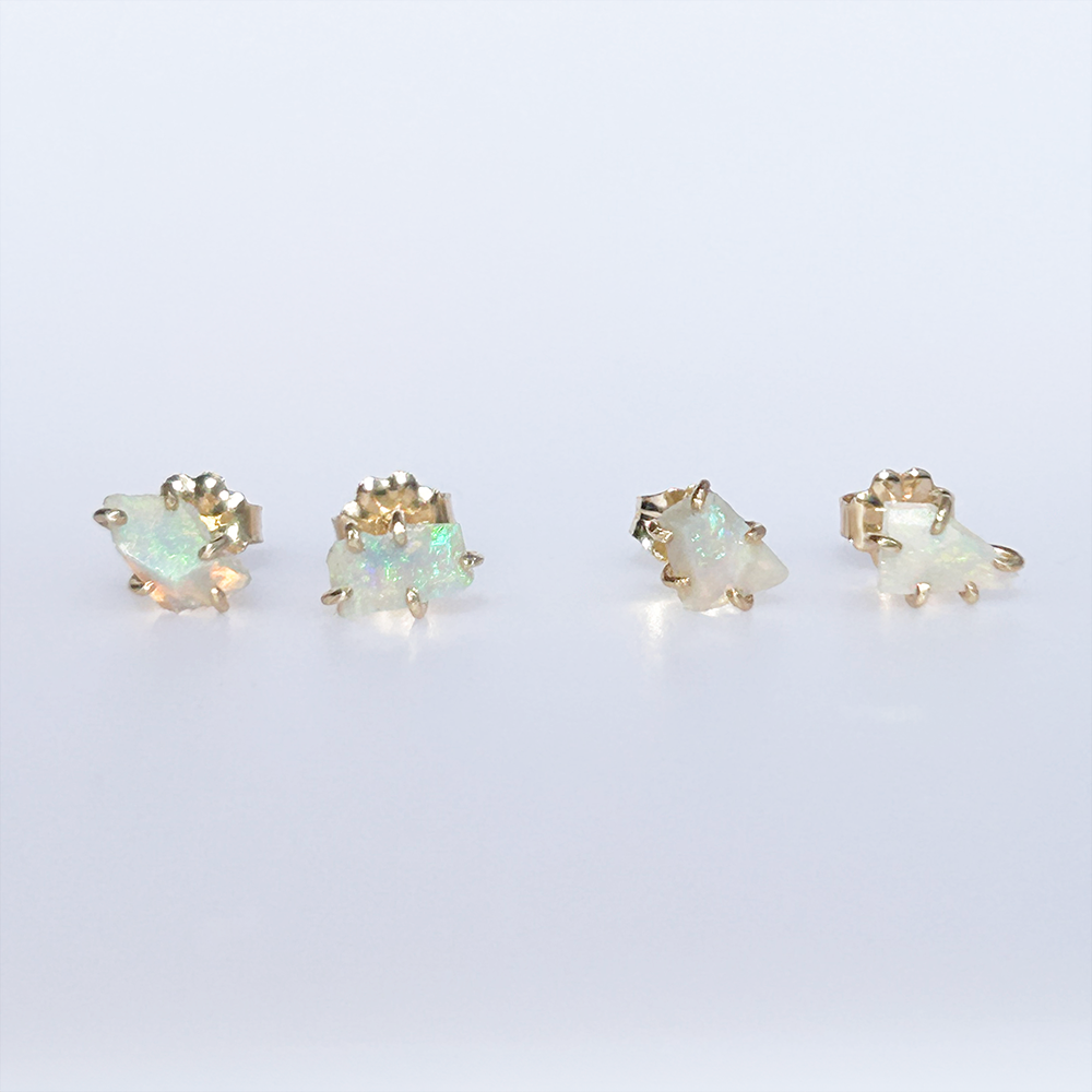 14K Small Australian Opal Studs