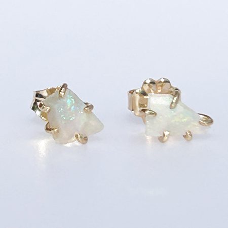 14K Small Australian Opal Studs
