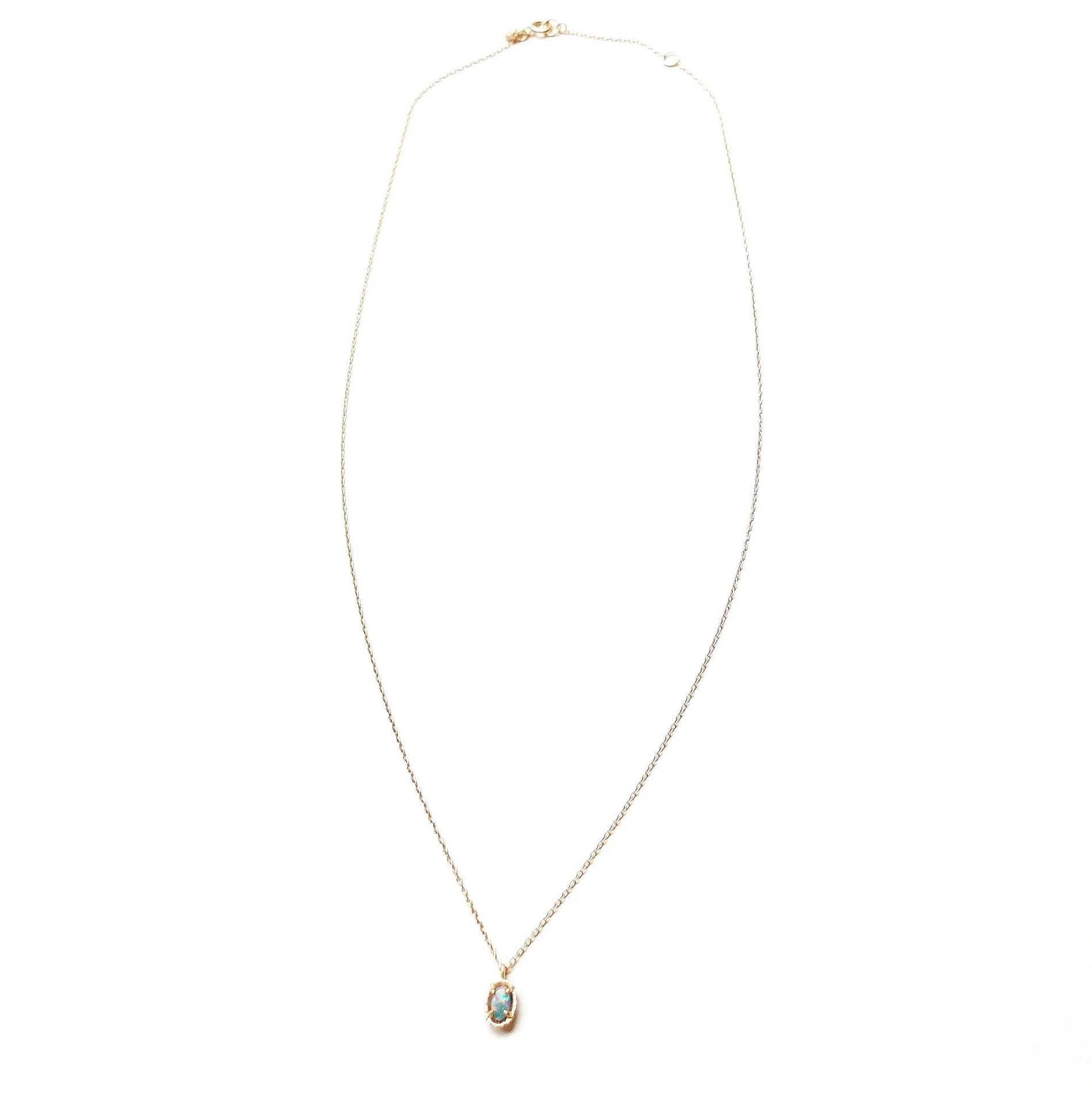 14k Oval Opal Necklace