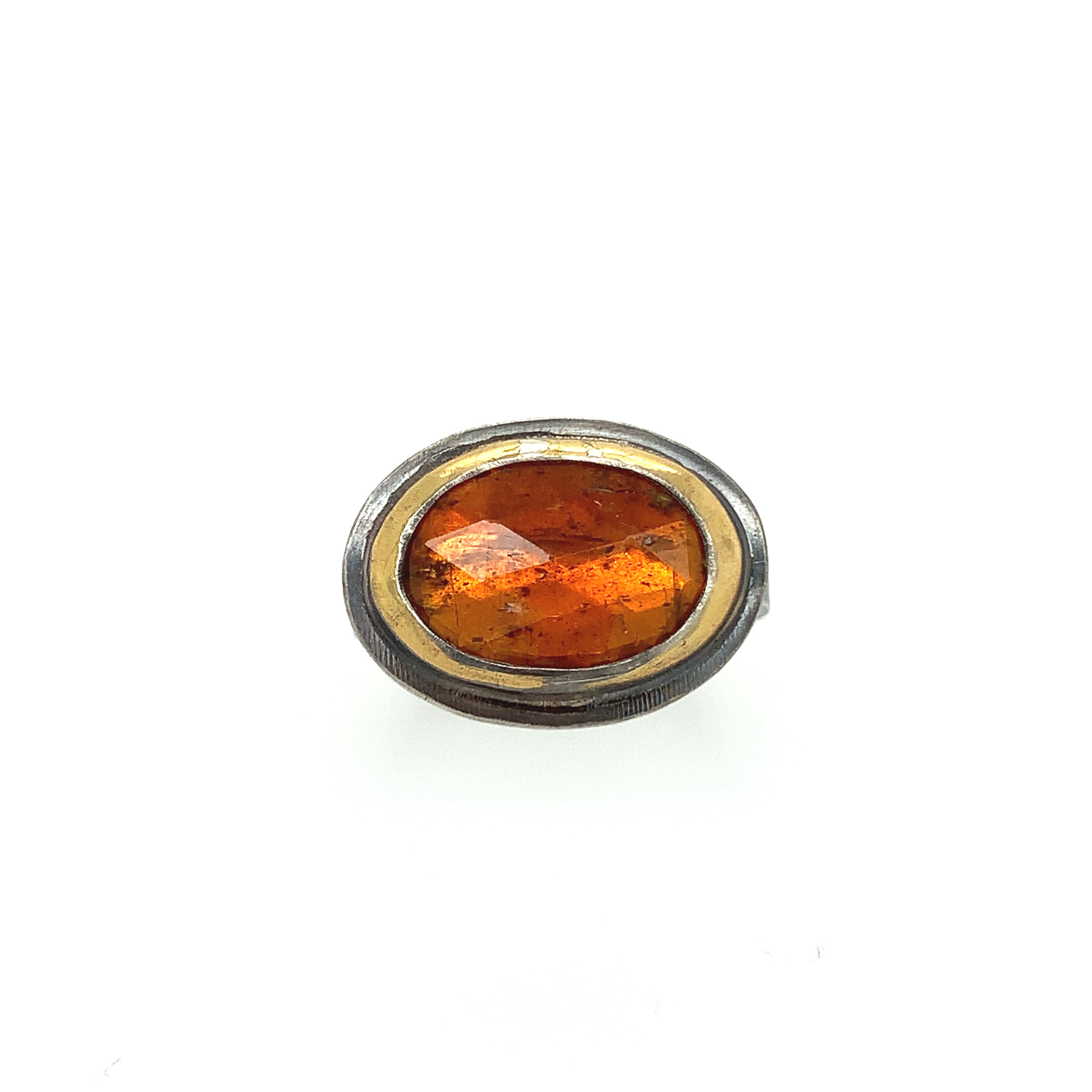Golden Orange Kyanite Keum-Boo Ring