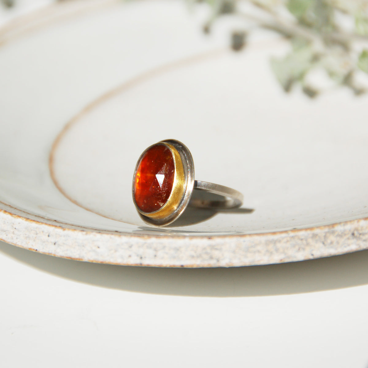 Ember Orange Kyanite Keum-Boo Rim Ring