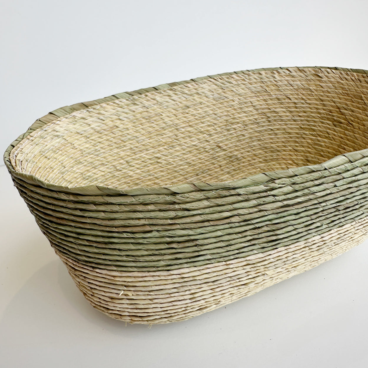 Small Oval Palm Basket - Agave Stripe