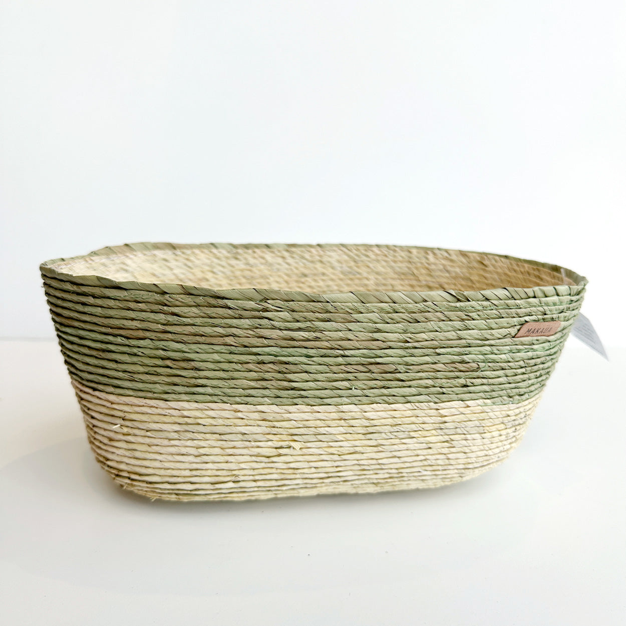 Small Oval Palm Basket - Agave Stripe